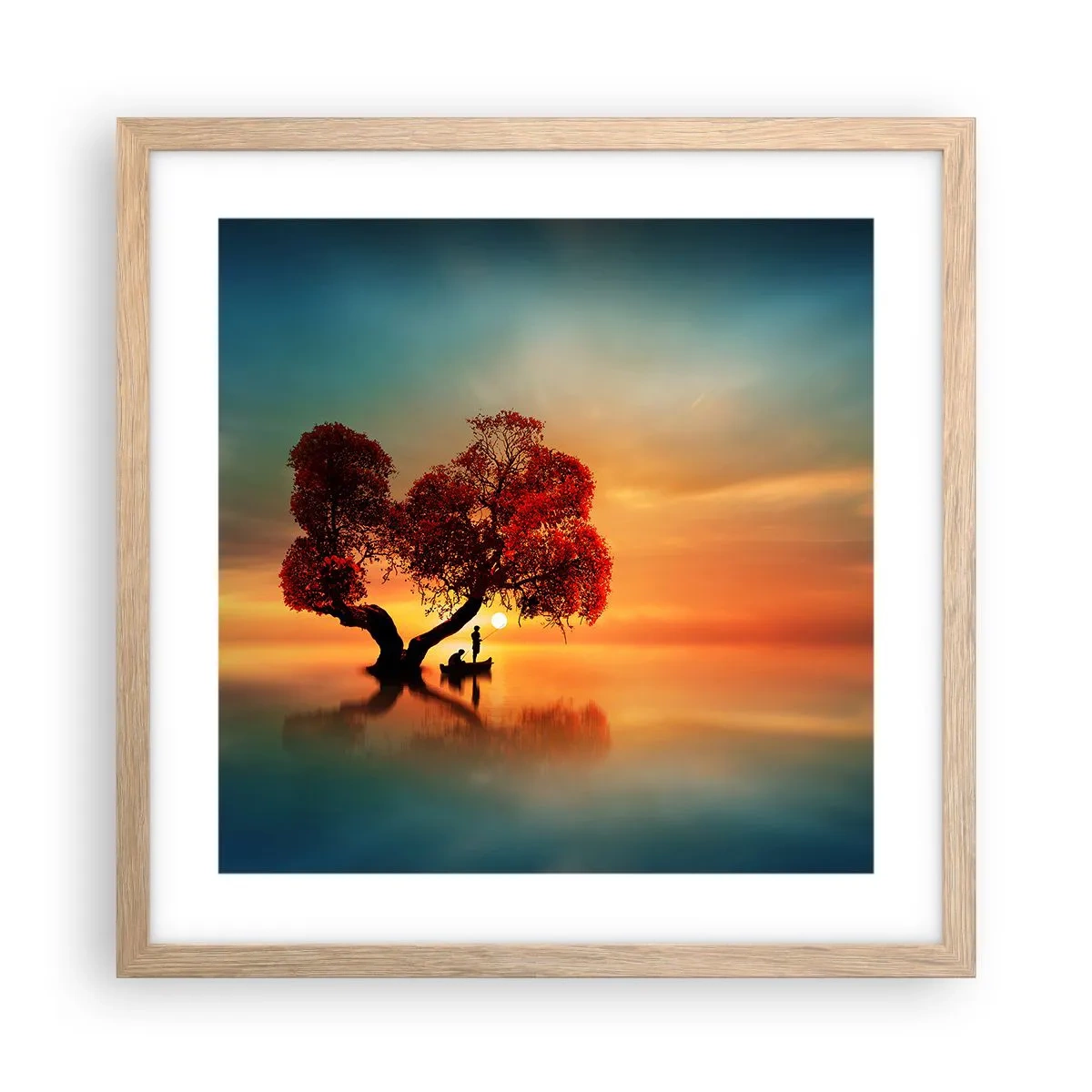 Poster in cornice rovere chiaro - Gli esiliati e il silenzio fuori dal mondo - 40x40 cm