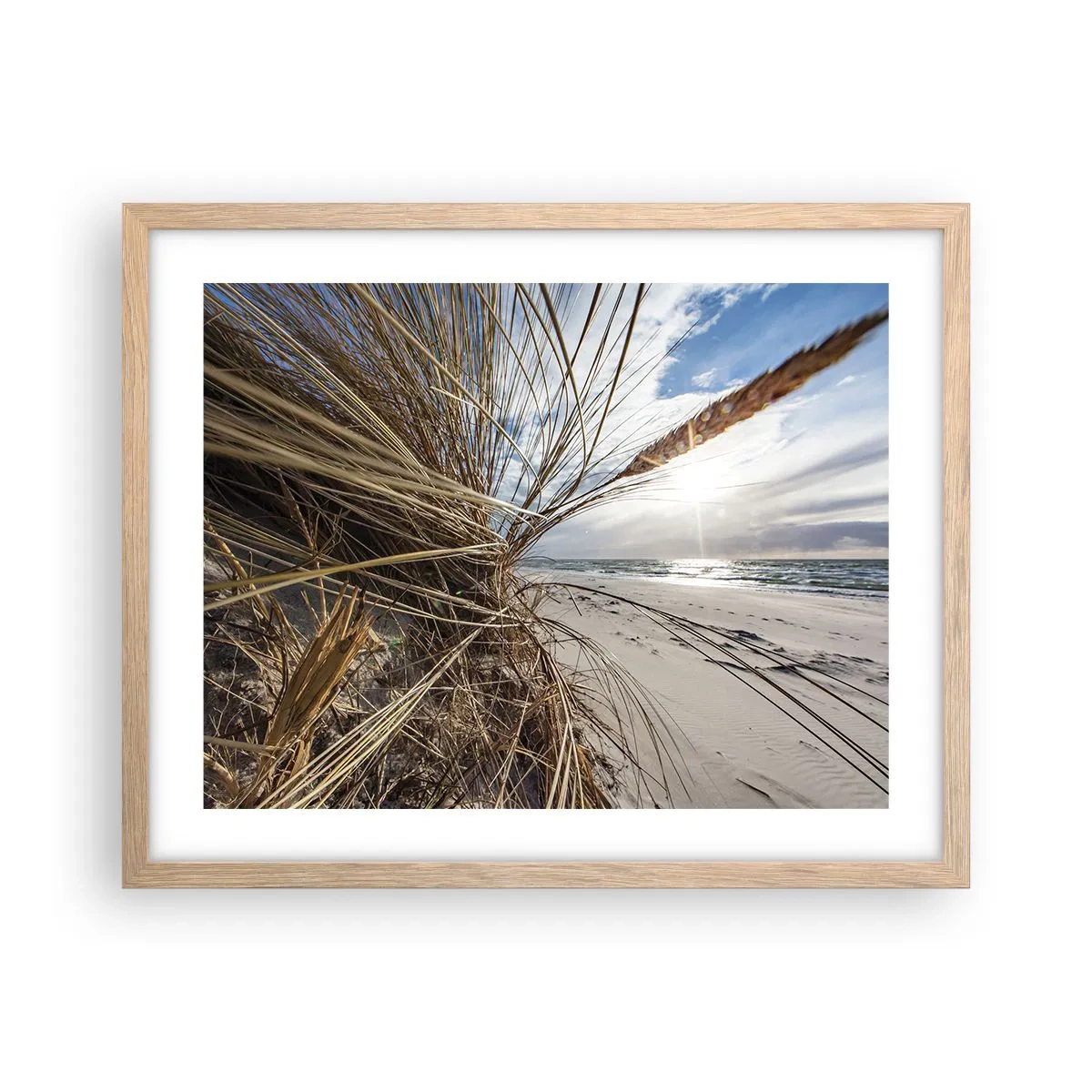 Poster in cornice rovere chiaro - L'incontro degli elementi - 50x40 cm