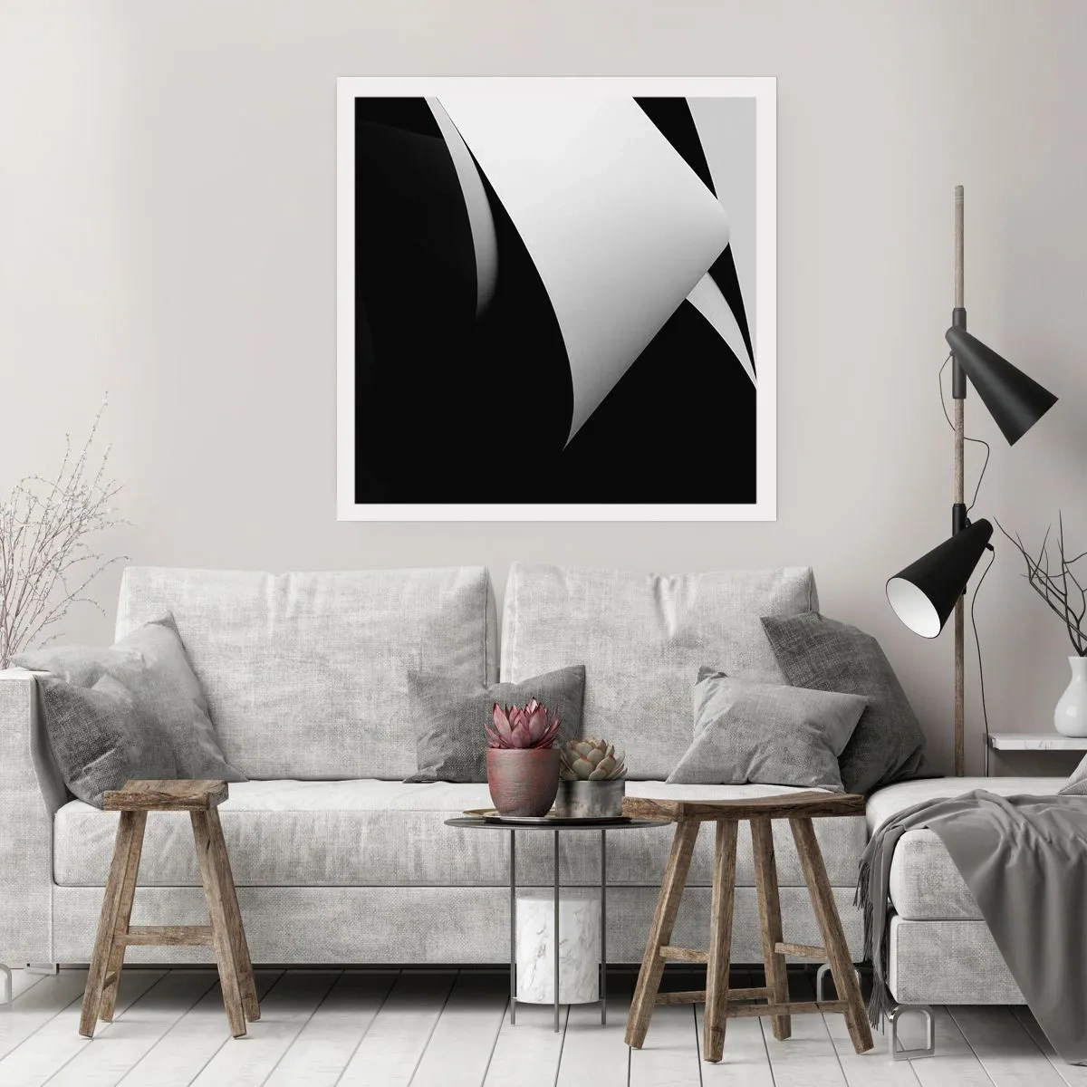 Poster - Piani di luce dalle profondità dell'ombra - 30x30 cm