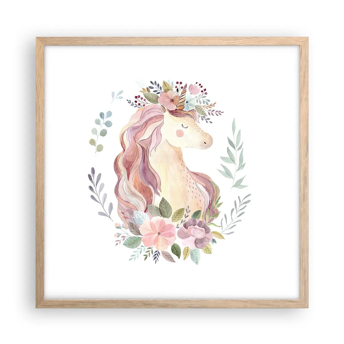 Poster in cornice rovere chiaro - Invito nel mondo delle favole - 50x50 cm