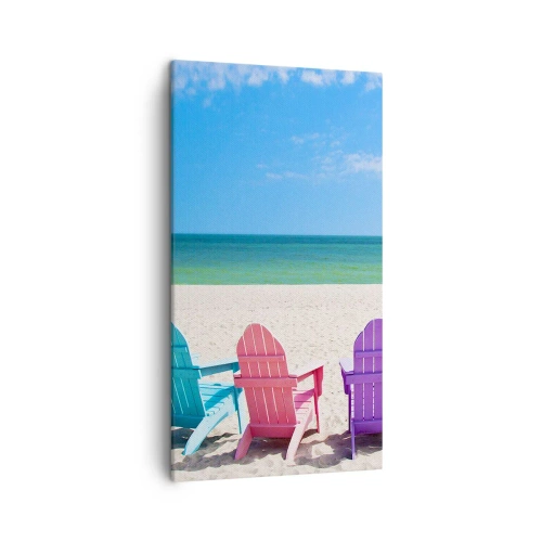 Quadro su tela - Stampe su Tela - Spiaggia arcobaleno - 45x80 cm