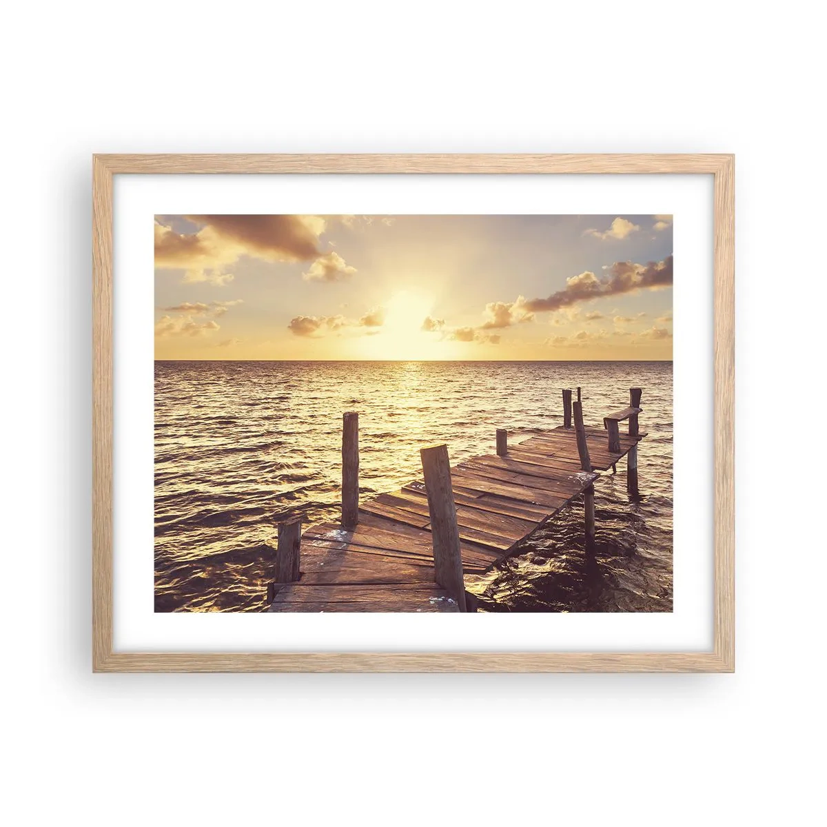 Poster in cornice rovere chiaro - Il paese dorato della mitezza - 50x40 cm