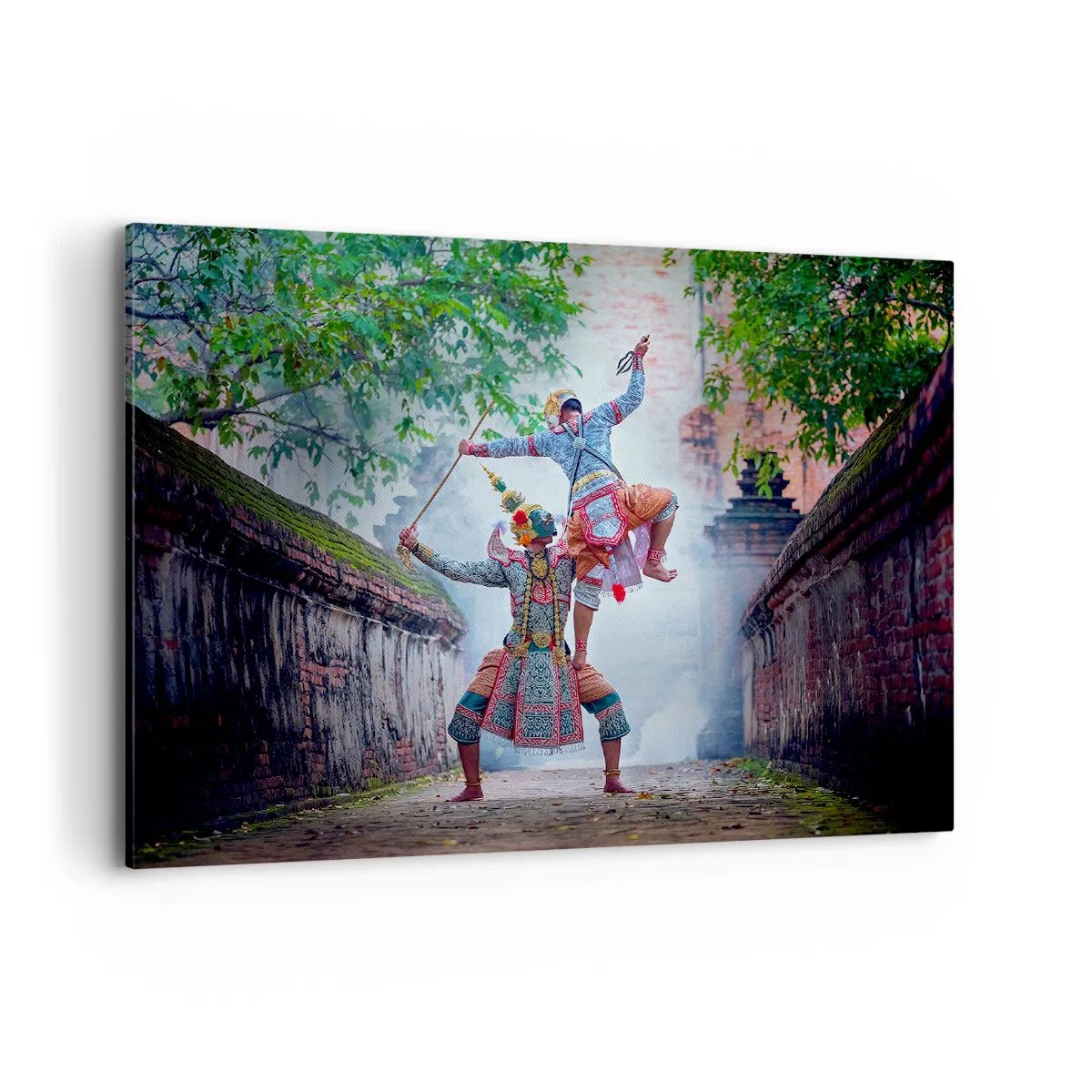 Quadro su tela - Stampe su Tela - Danza tradizionale in un ambiente storico con un muro e alberi - 100x70cm - Danza terribilmente bella - Decorazione murale moderna per soggiorno e camera da letto ARTTOR
