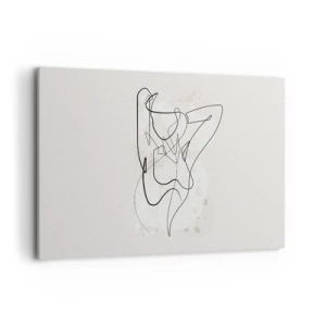 Quadro su tela - Stampe su Tela - Figura astratta di linea artistica su uno sfondo chiaro - 120x80cm - L'arte della seduzione - Decorazione murale moderna per soggiorno e camera da letto ARTTOR
