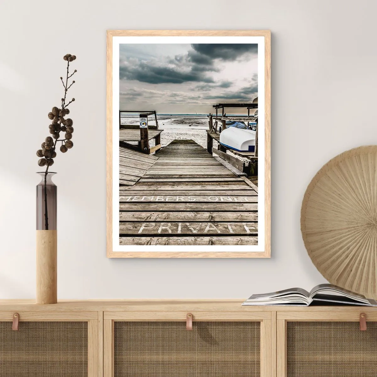 Poster in cornice rovere chiaro - La spiaggia del nord - 70x100 cm