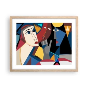 Poster in cornice rovere chiaro - Dialogo di cubisti - 50x40 cm