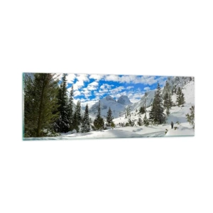 Quadro su vetro - Nella neve e nel sole - 90x30 cm