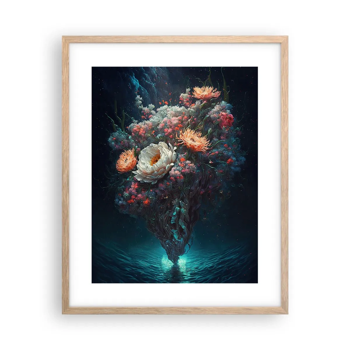 Poster in cornice rovere chiaro - Uno strano giardino - 40x50 cm