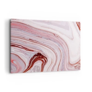 Quadro su tela - Stampe su Tela - Motivo astratto in rosa e bianco - 100x70cm - Dritto, poi a destra in basso - Decorazione murale moderna per soggiorno e camera da letto ARTTOR