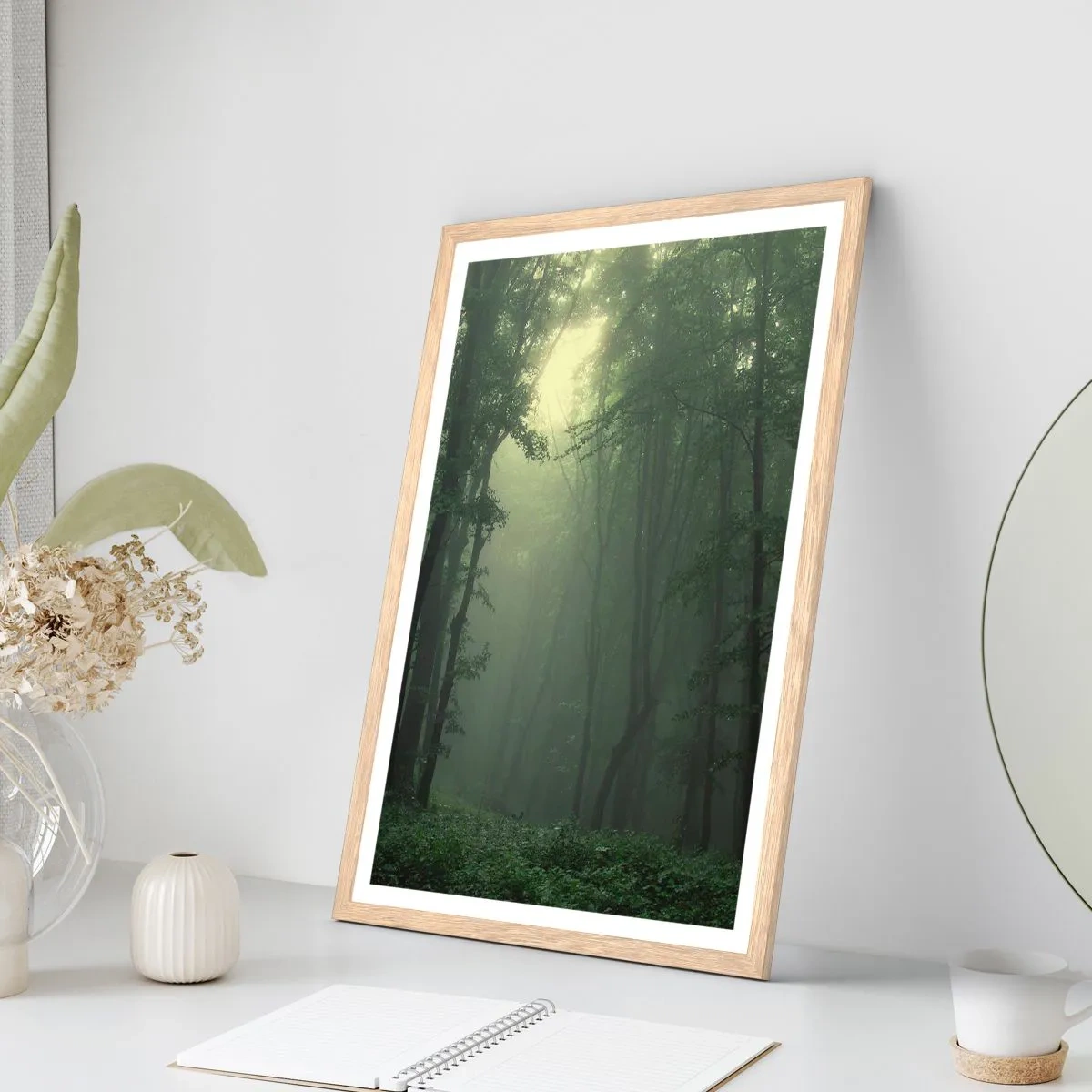 Poster in cornice rovere chiaro - Prima che si svegli - 30x40 cm