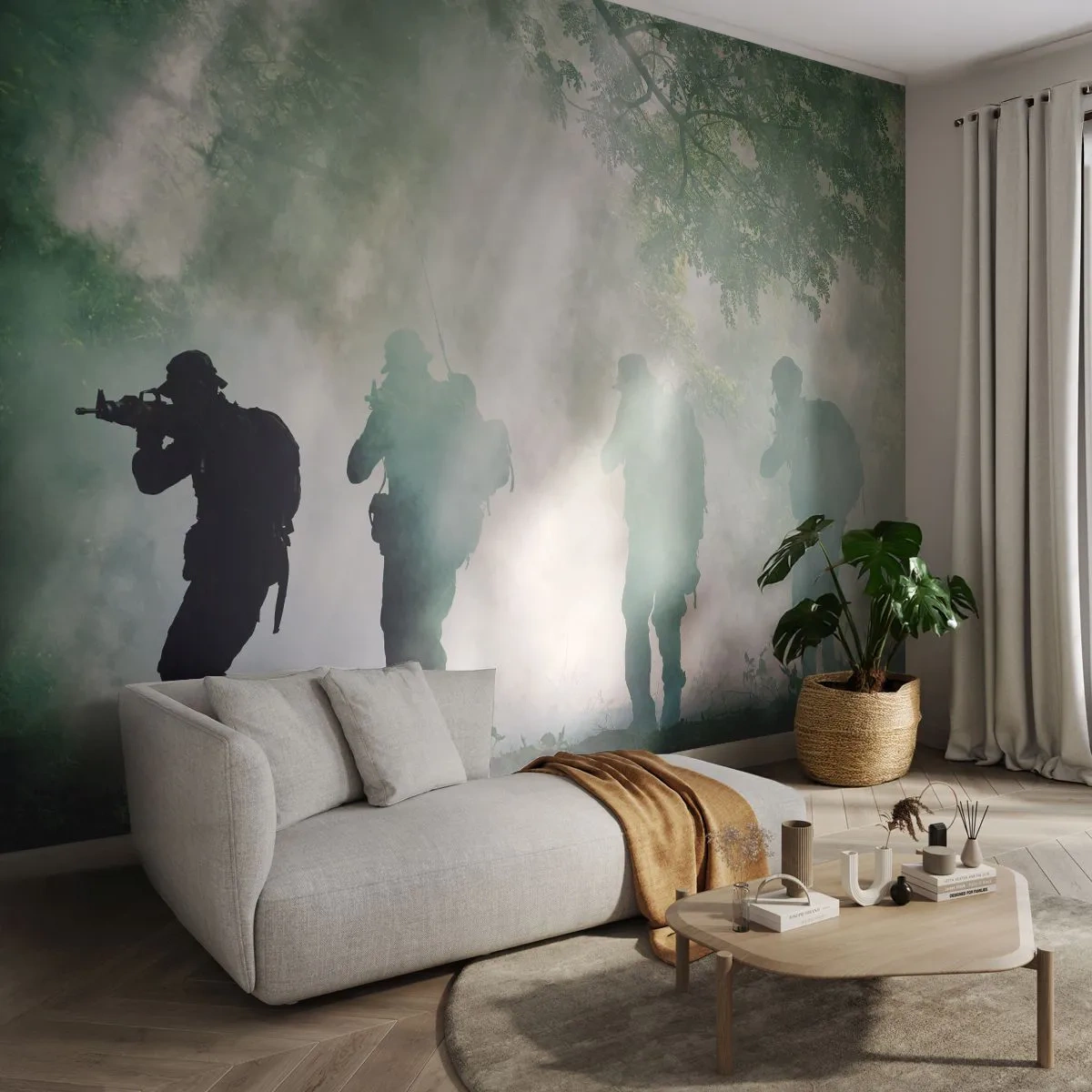 Fotomurali Standard Eco - Uno per tutti… - Soldato, Arma, Fucile - 200x140 cm