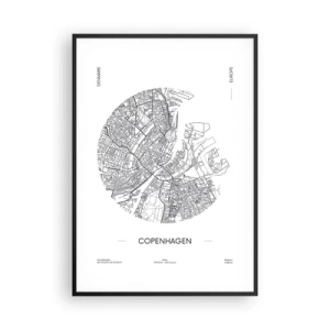 Poster in cornice nera - Anatomia di Copenaghen - 70x100 cm