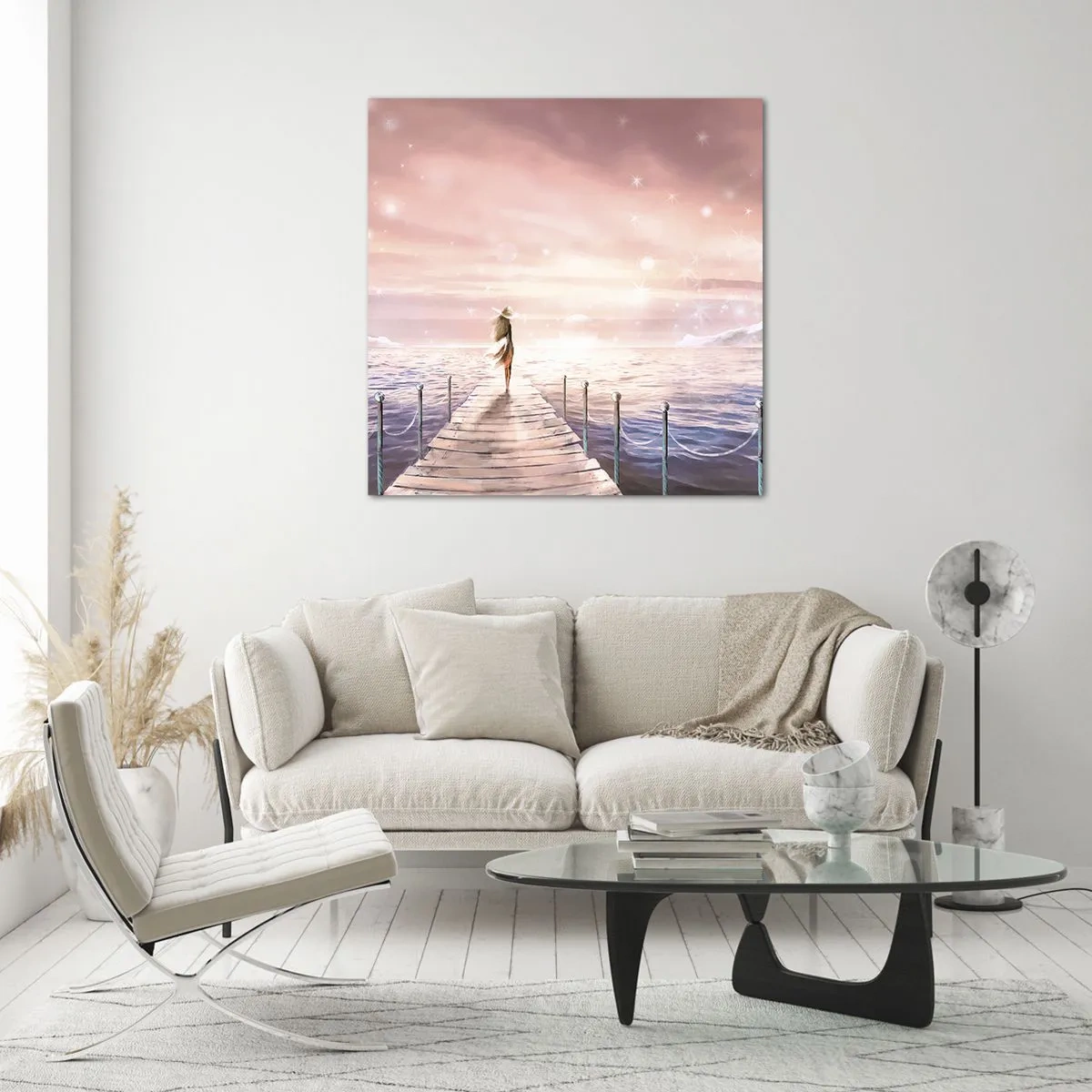 Quadro su vetro - Alla luce del sogno - 60x60 cm