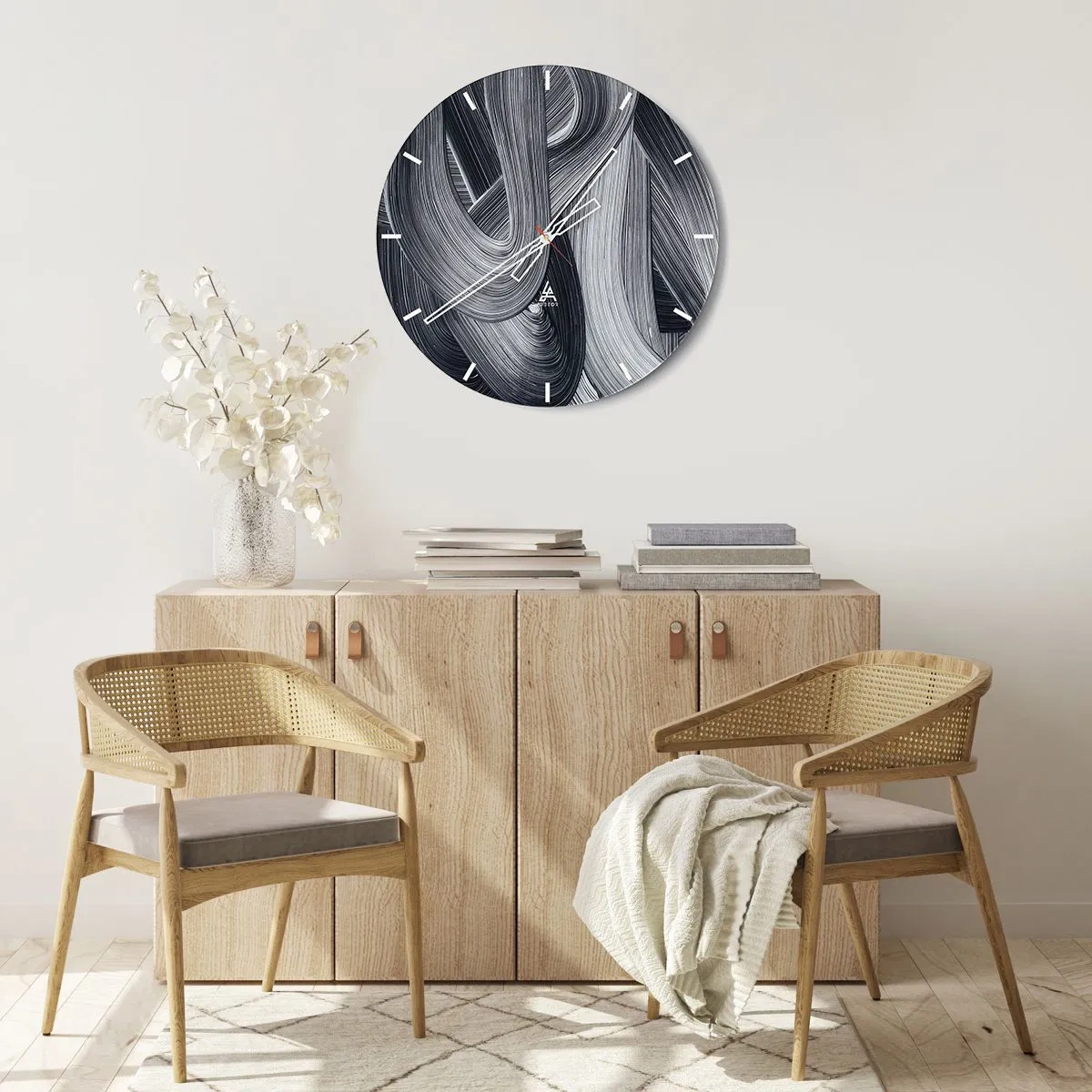 Orologio da parete - Orologio in Vetro - La fluidità della realtà - 30x30 cm