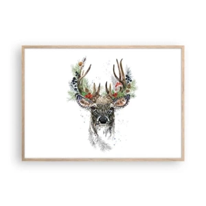 Poster in cornice rovere chiaro - Nell'abito della festa - 100x70 cm