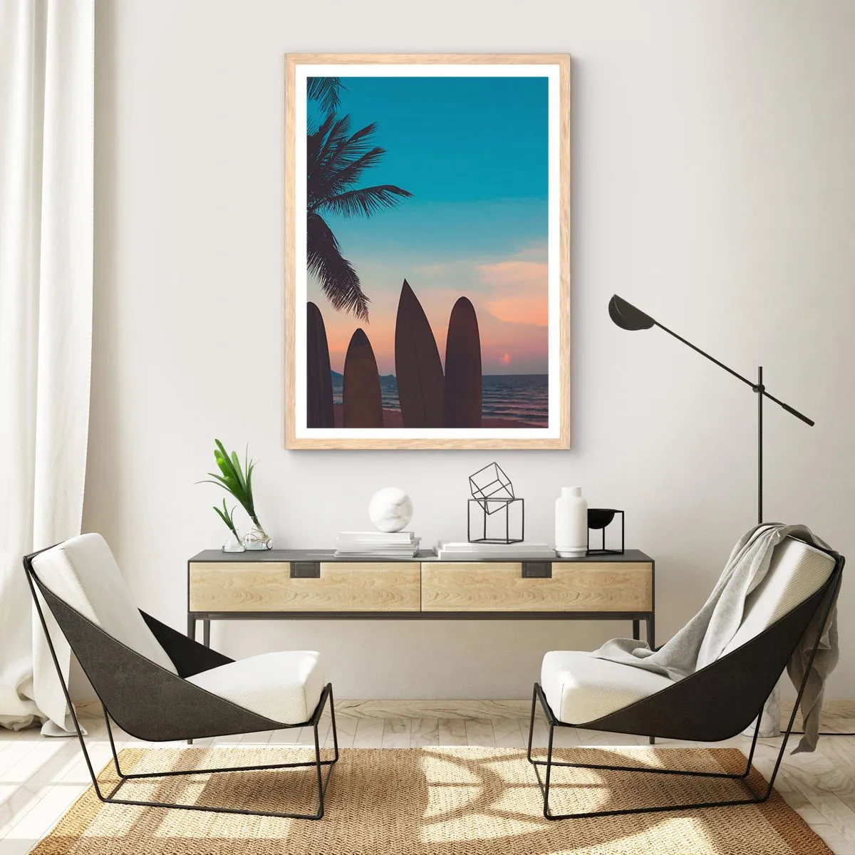 Poster in cornice rovere chiaro - Domani anche ci divertiamo - 40x50 cm