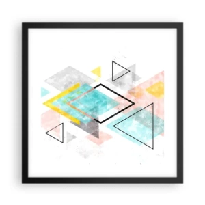Poster in cornice nera - Gioco geometrico - 40x40 cm
