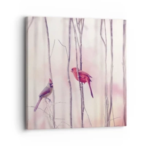 Quadro su tela - Stampe su Tela - Il racconto del bosco rosa - 30x30 cm
