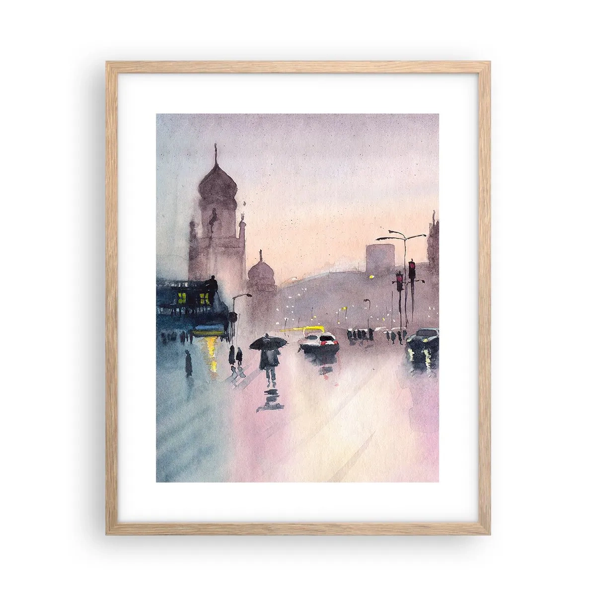 Poster in cornice rovere chiaro - Nella nebbia piovigginosa - 40x50 cm