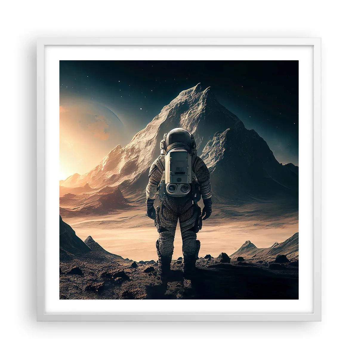 Poster in cornice bianca - Nuova sfida - 60x60 cm