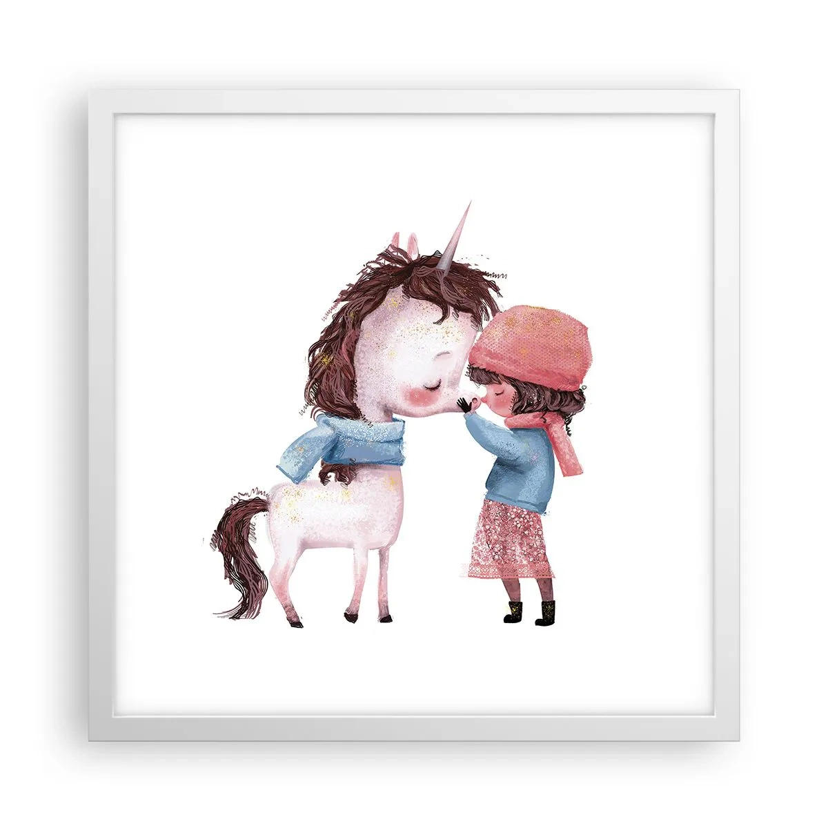 Poster in cornice bianca - Racconto d'inverno - 40x40 cm