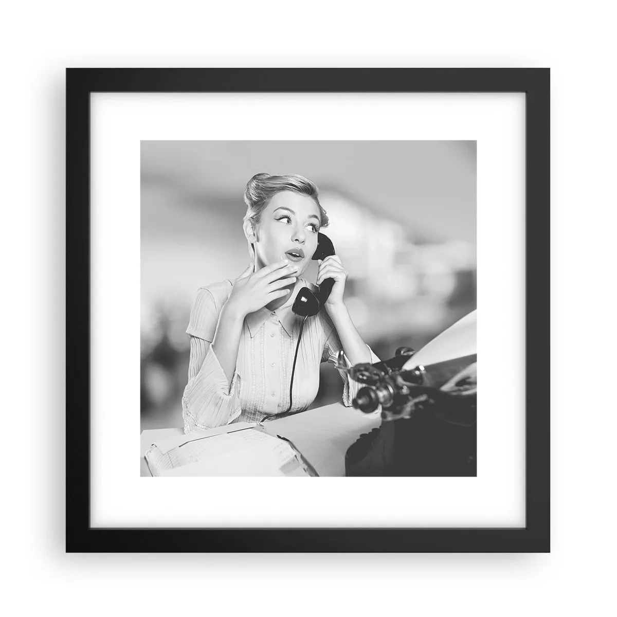 Poster in cornice nera - Salve, qui gli anni '50 - 30x30 cm