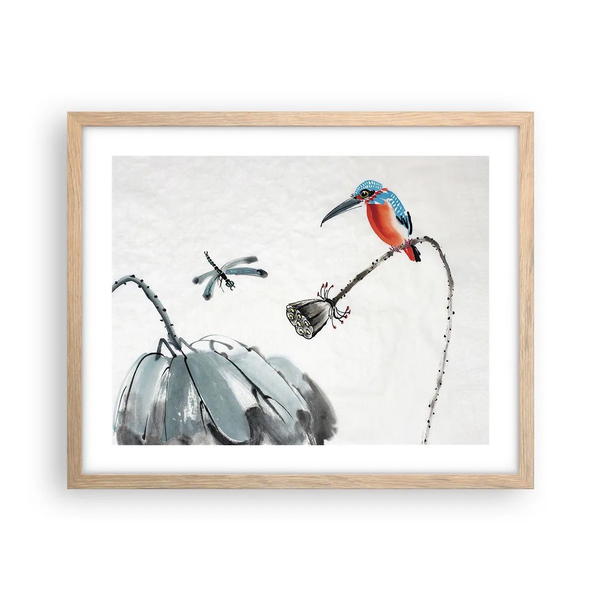 Poster in cornice rovere chiaro - La vita del prato - 50x40 cm