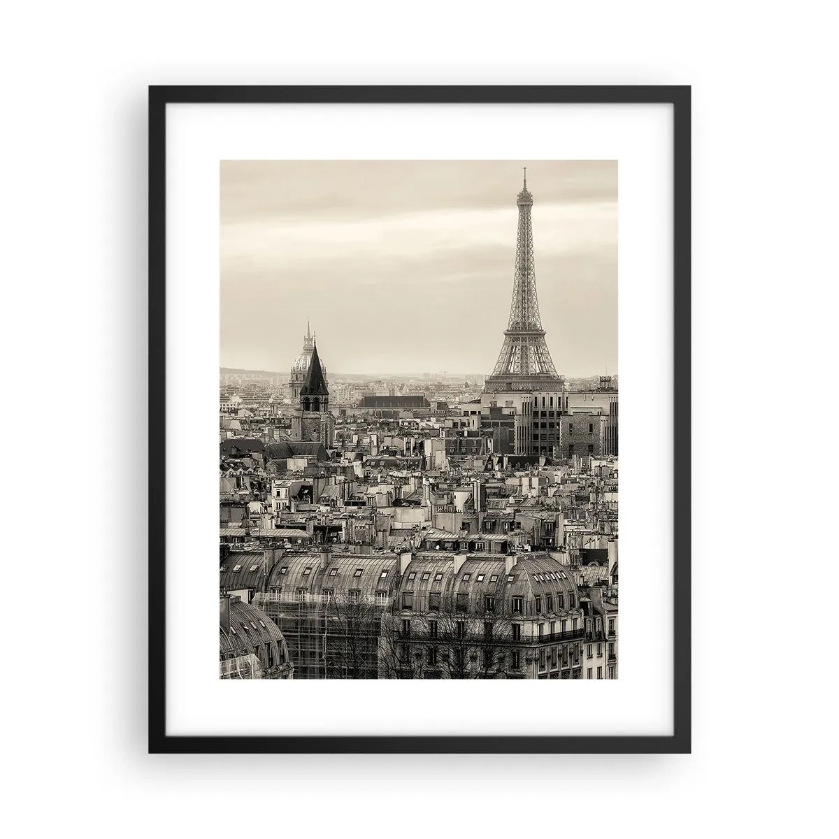 Poster in cornice nera - Sui tetti di Parigi - 40x50 cm