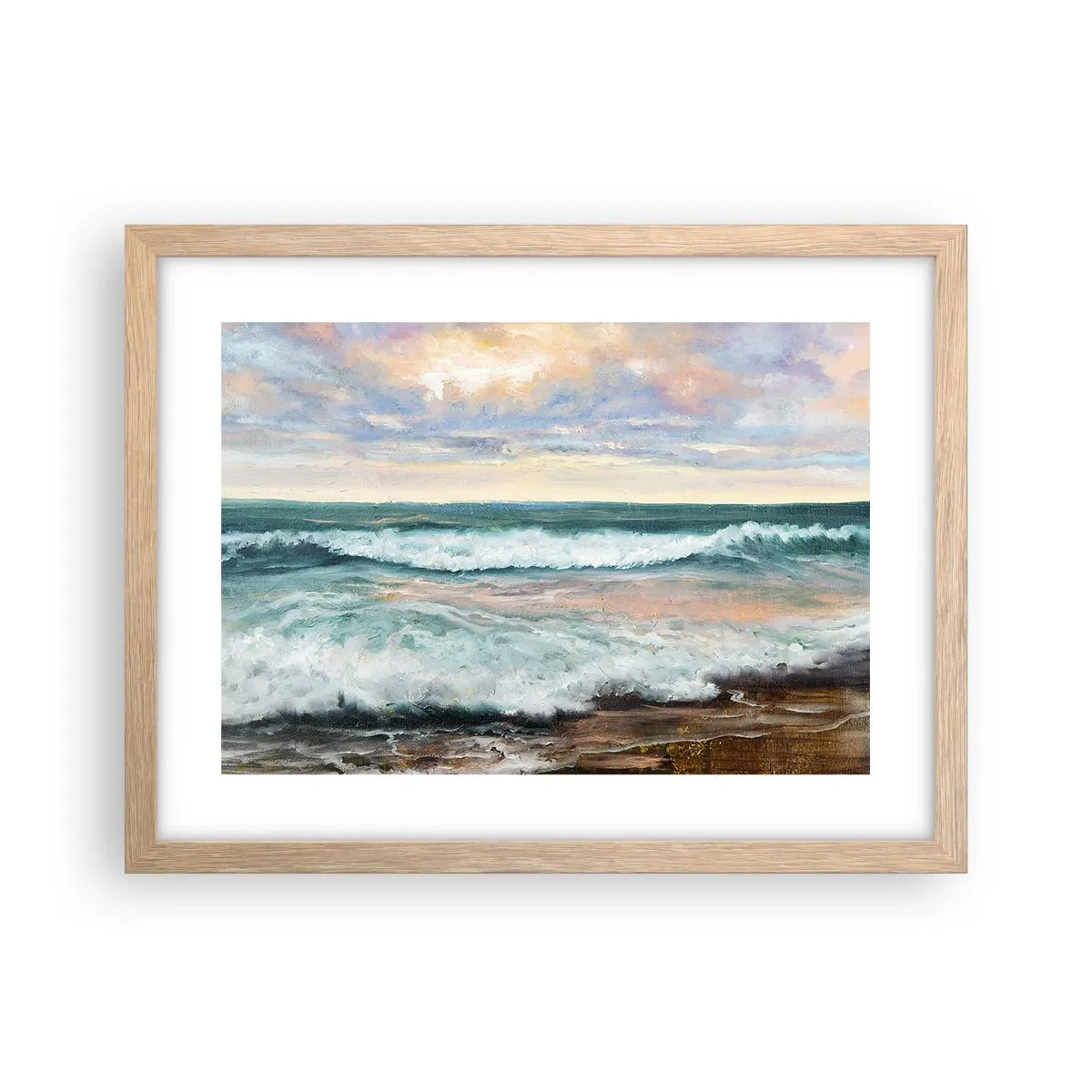 Poster in cornice rovere chiaro - Dove l'anima si calma - 40x30 cm