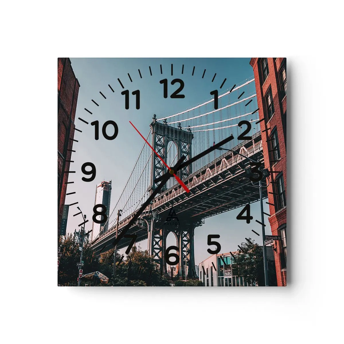 Orologio da parete - Orologio in Vetro - Sopra le onde della città - 40x40 cm