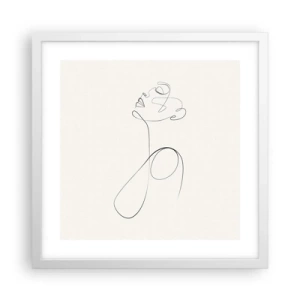 Poster in cornice bianca - Avvolta nei sogni - 40x40 cm