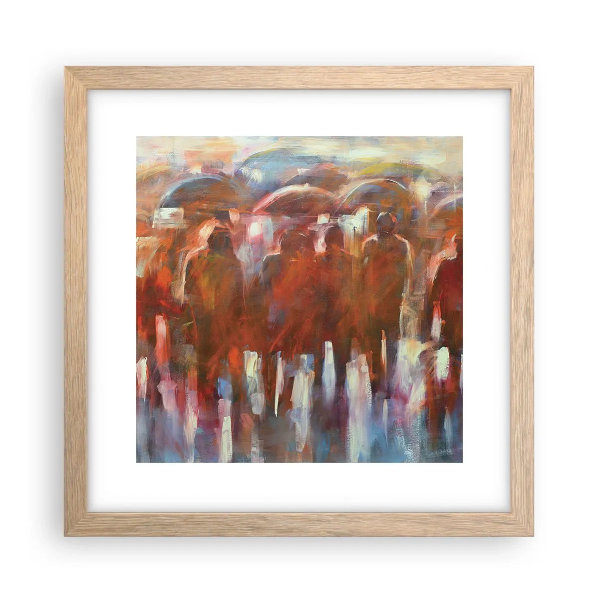 Poster in cornice rovere chiaro - Uguali nella pioggia e nella nebbia - 30x30 cm