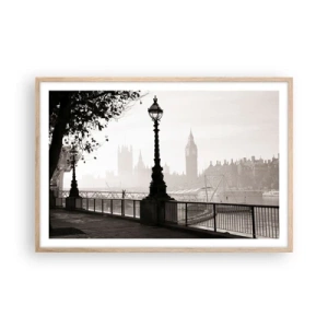 Poster in cornice rovere chiaro - Un mattino a Londra - 91x61 cm