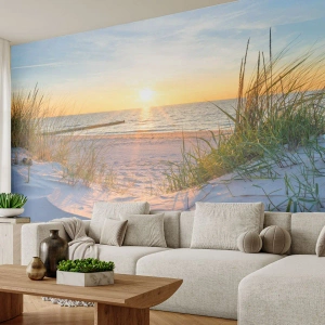 Fotomurali Premium Canvas - Rumore del mare, uccelli che cantano, spiaggia selvatica tra i cespugli... - Paesaggio, Mare, Dune - 250x175 cm