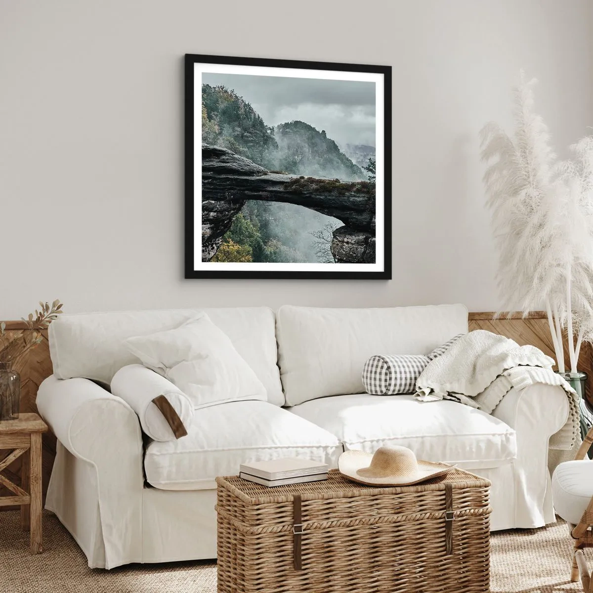 Poster in cornice nera - Qui inizia l'avventura - 30x30 cm