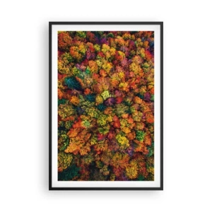 Poster in cornice nera - Il bouquet degli alberi d'autunno - 61x91 cm