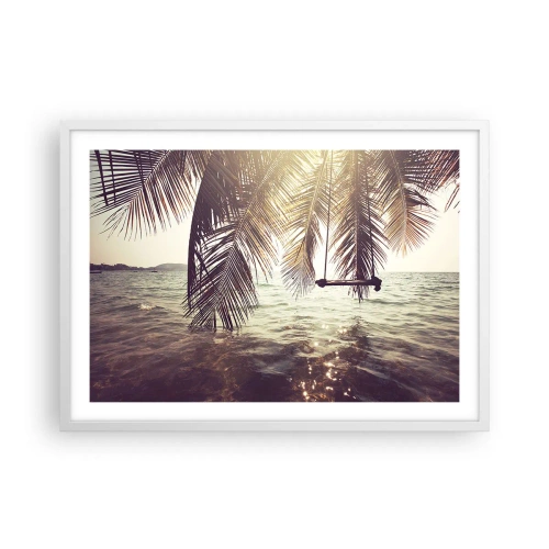 Poster in cornice bianca - Si può dondolare tra le nuvole a volontà - 70x50 cm