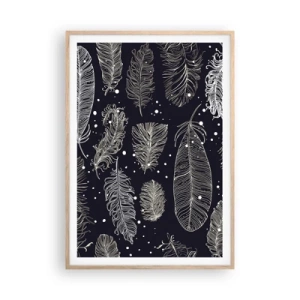 Poster in cornice rovere chiaro - Pizzo piumato - 70x100 cm