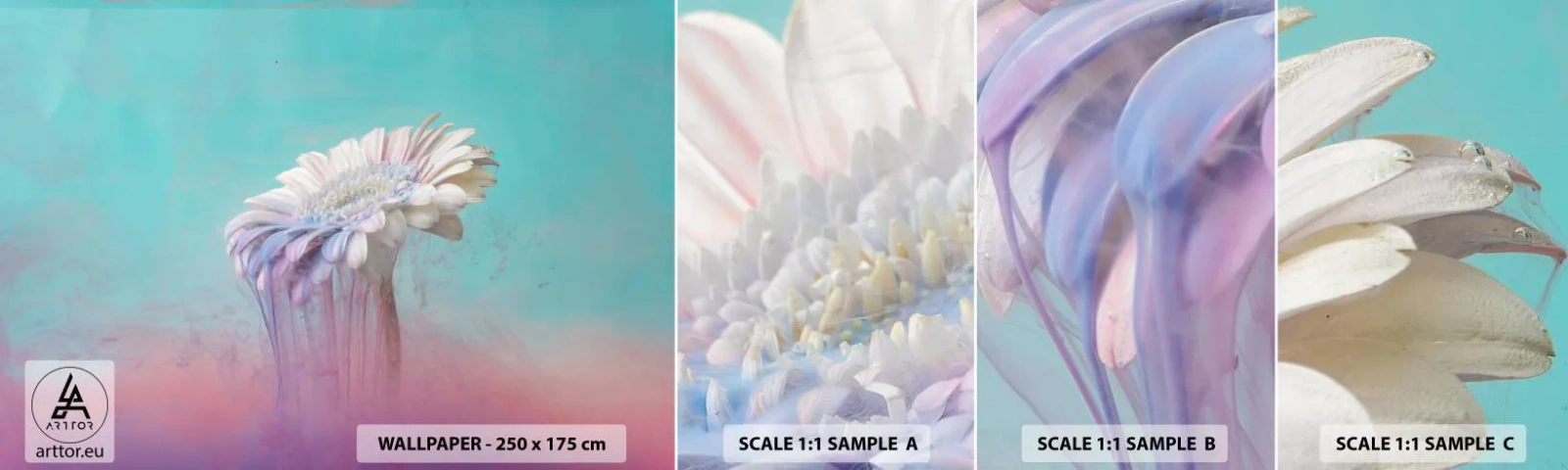 Campione di Fotomurale Adesivo Deluxe Sticker - L'aldilà dei fiori - Astrazione, Fiore, Pezzo - 100x30 cm