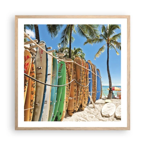 Poster in cornice rovere chiaro - Divertimento sotto il sole - 60x60 cm