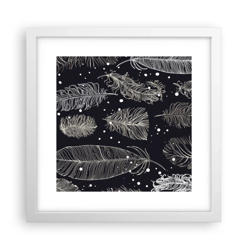 Poster in cornice bianca - Pizzo piumato - 30x30 cm