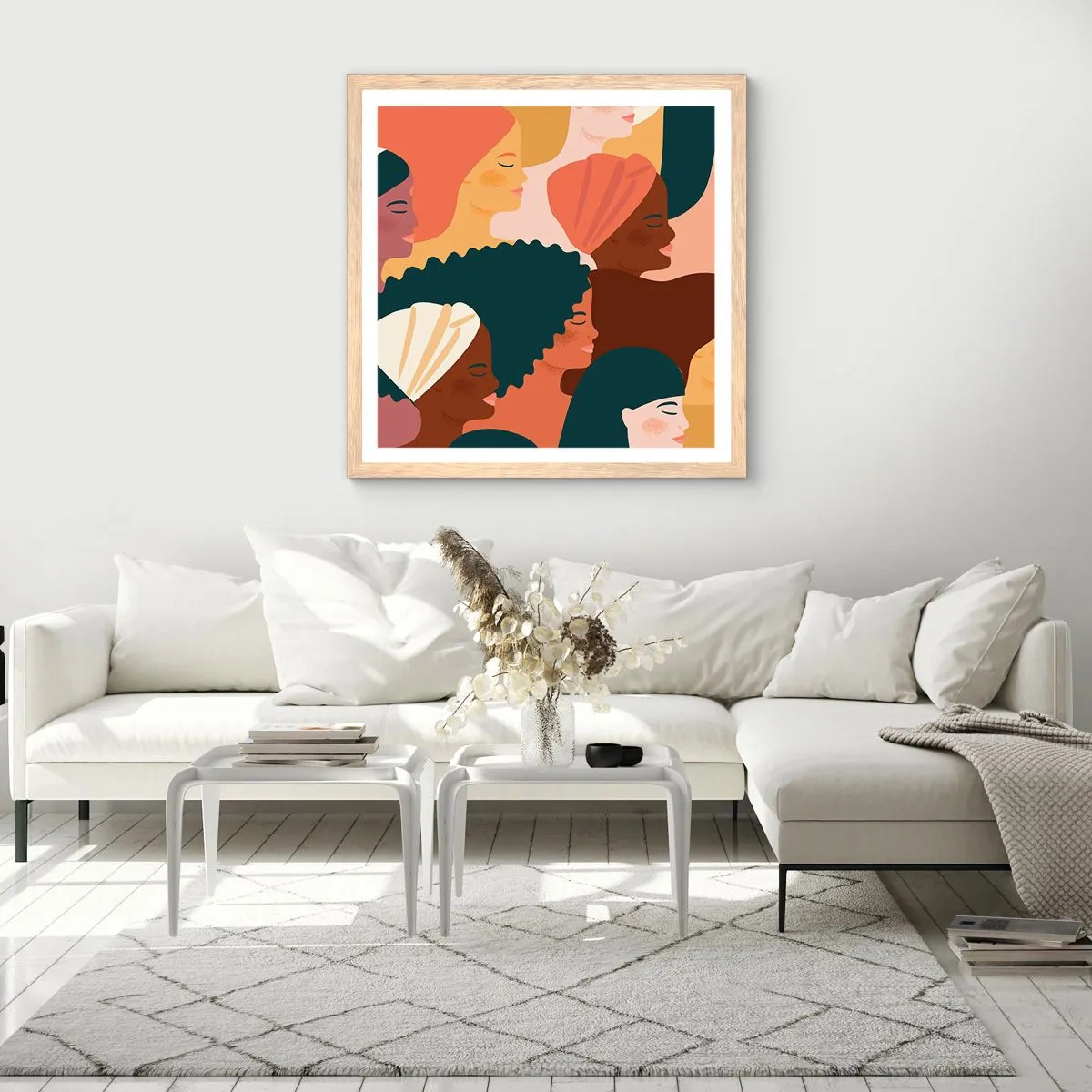 Poster in cornice rovere chiaro - Solo femminilità - 30x30 cm