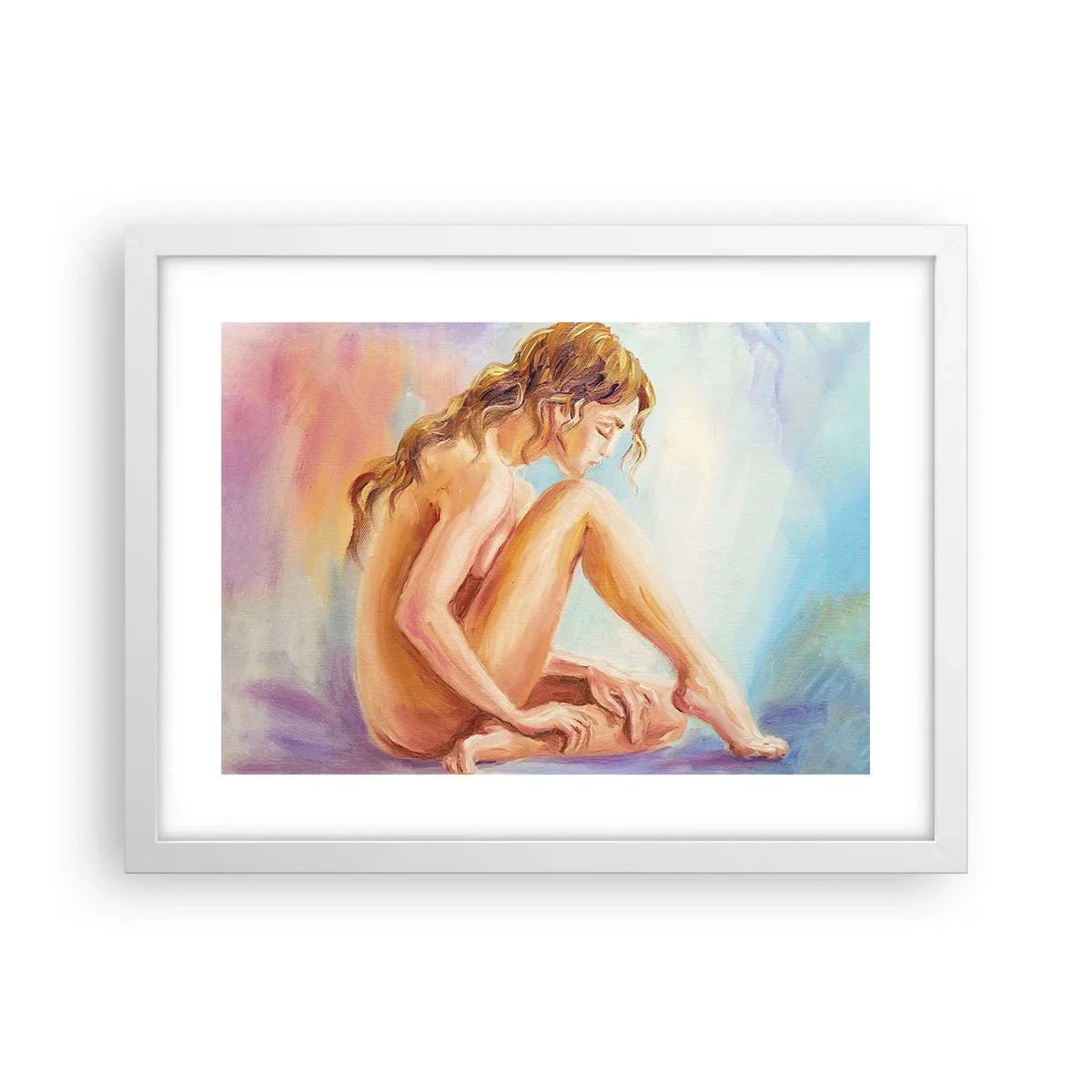 Poster in cornice bianca - Nudo di giovane - 40x30 cm