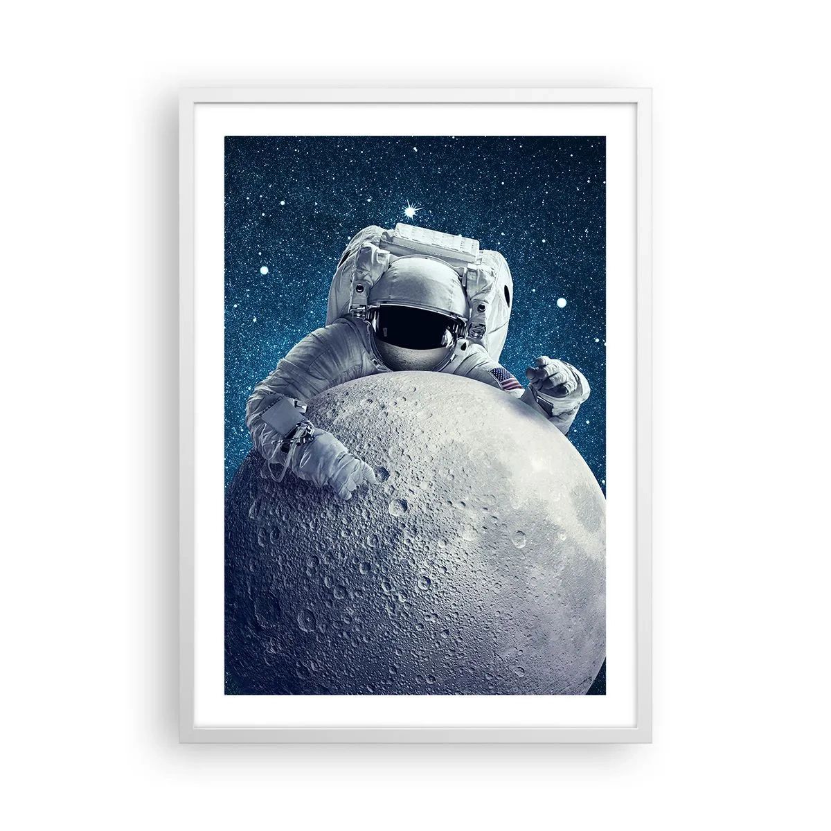 Poster in cornice bianca - Burlone spaziale - 50x70 cm