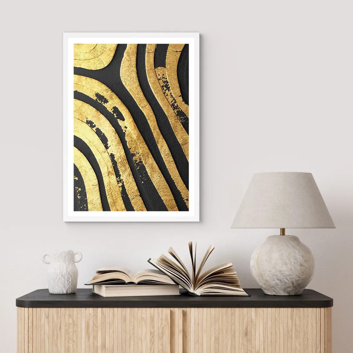 Poster in cornice bianca - Tutto scorre - 40x50 cm