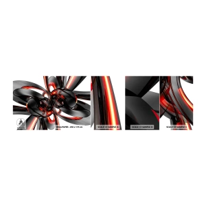Campione Di Fotomurale Standard Eco - Movimento in grafite e rosso - Astrazione, 3D, Pezzo - 100x30 cm