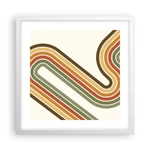 Poster in cornice bianca - Zig zag fino alla meta - 40x40 cm
