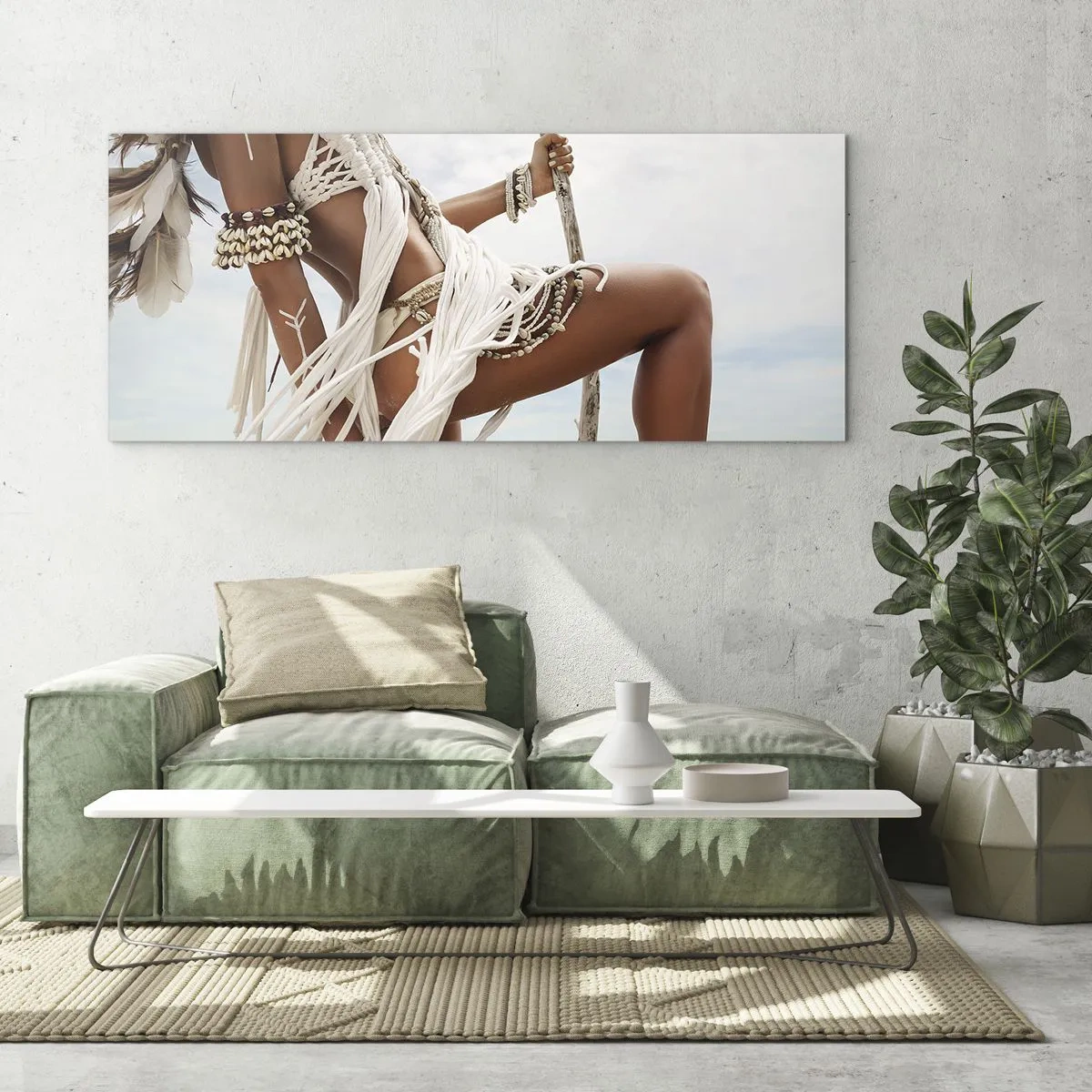 Quadro su vetro - La sacerdotessa del sole - 100x40 cm