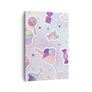 Quadro su tela - Stampe su Tela - Motivi pastello con dolci e dessert - 70x100cm - Ogni giorno è il mio compleanno - Decorazione murale moderna per soggiorno e camera da letto ARTTOR