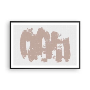 Poster in cornice nera - Astrazione in un rosa mite - 91x61 cm